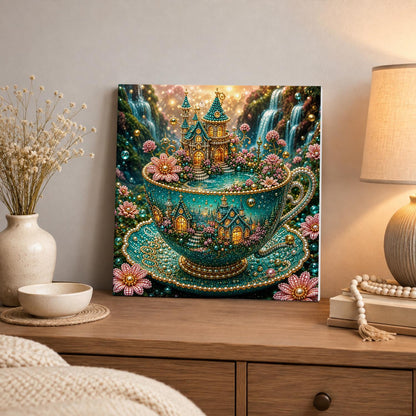 Fairy Castle in a Teacup pearl painting – image 3