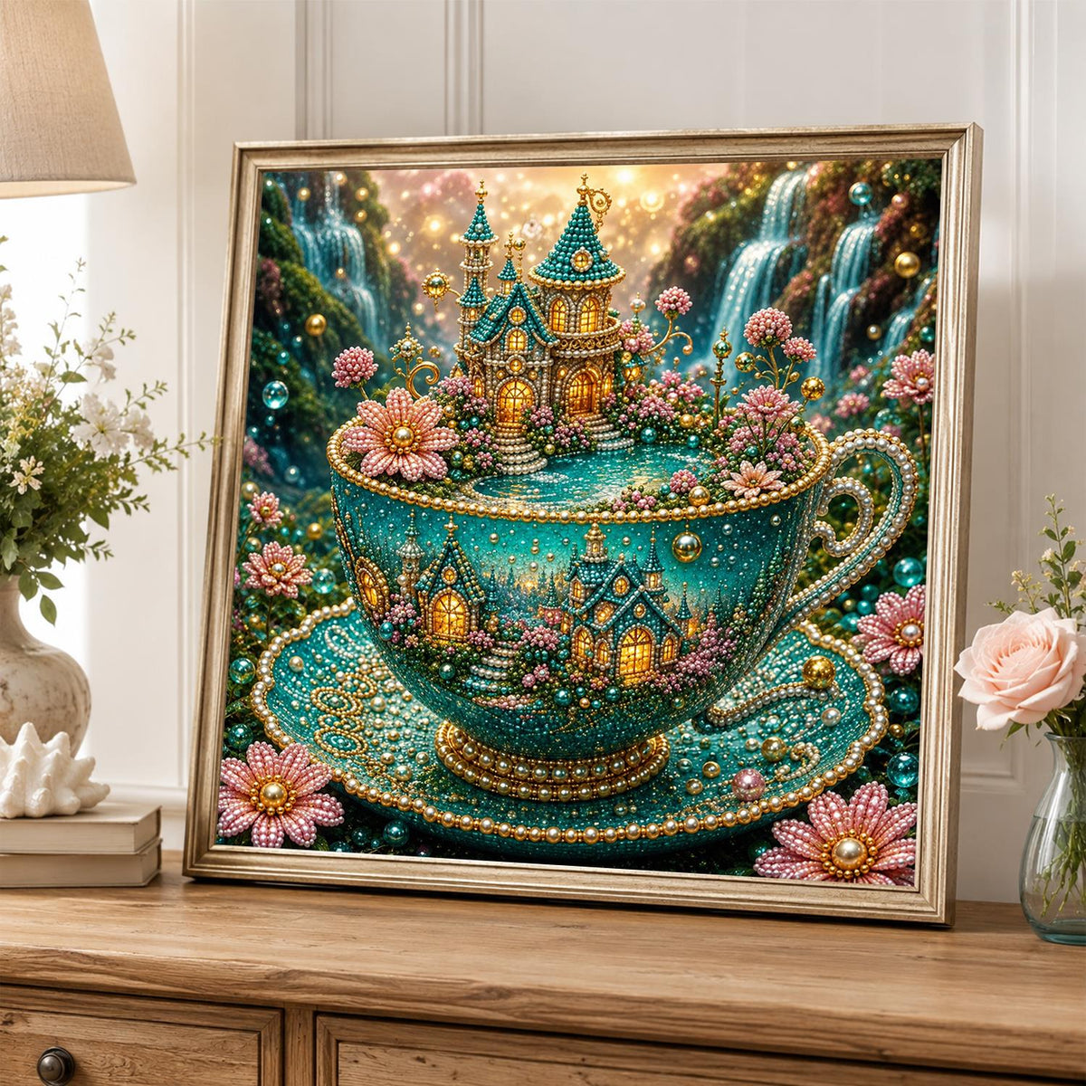 Fairy Castle in a Teacup pearl painting – image 5