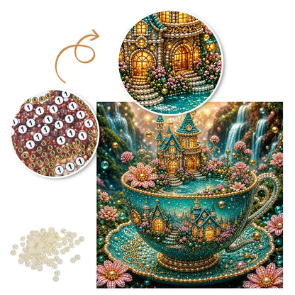 Fairy Castle in a Teacup pearl painting – image 6
