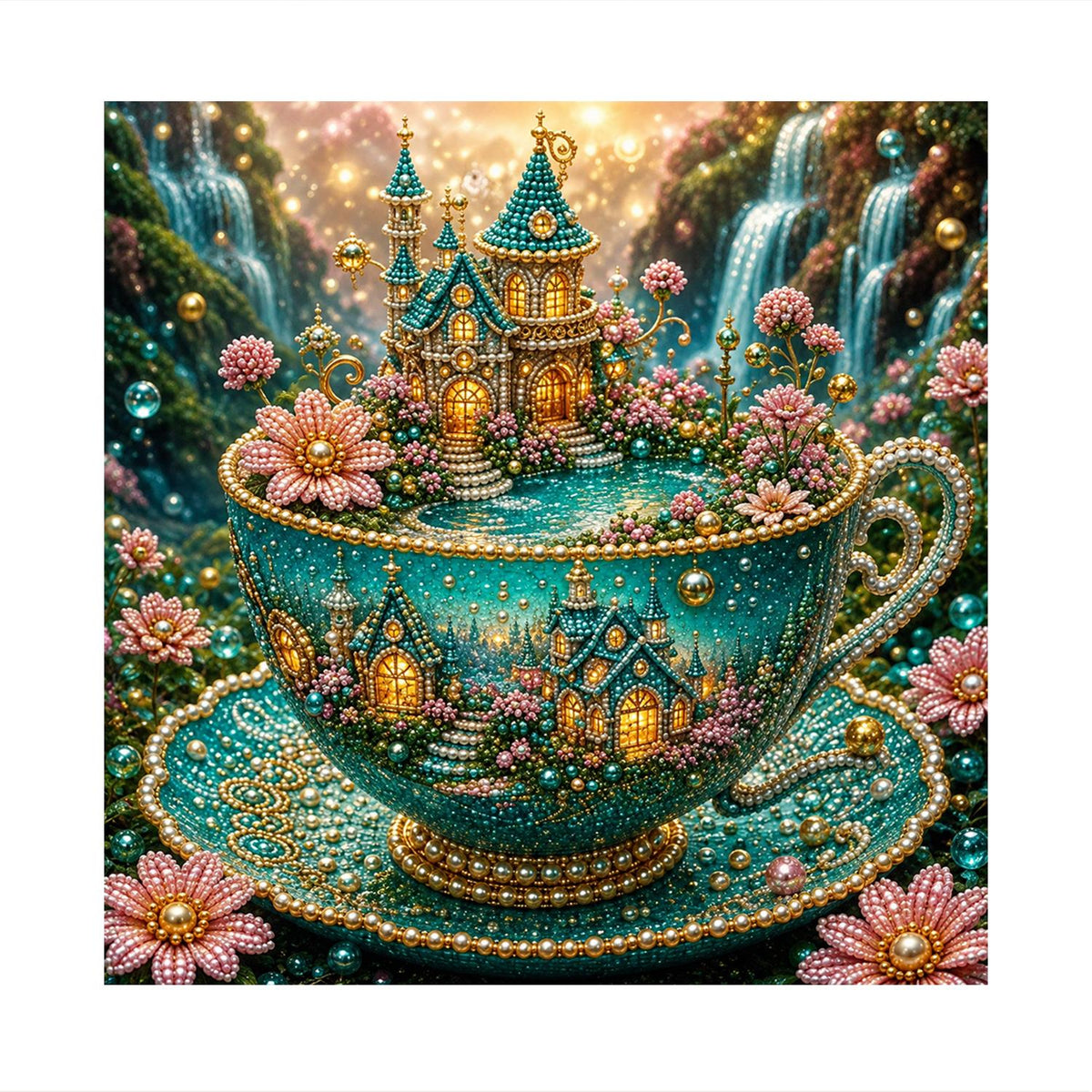 Fairy Castle in a Teacup pearl painting – image 11