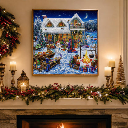 Cottage Yard Winter Feast pearl painting – image 3