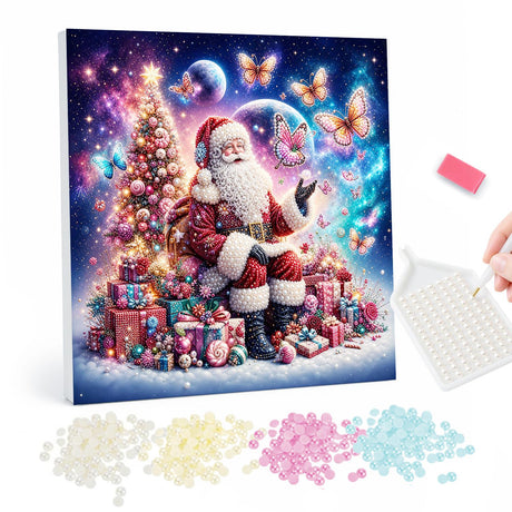 Santa Claus and Christmas Gifts pearl painting – image 1