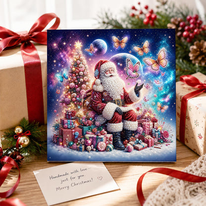 Santa and the Pink Butterflies pearl painting – image 2