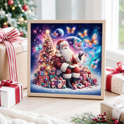 Santa and the Pink Butterflies pearl painting – image 4