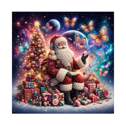 Santa and the Pink Butterflies pearl painting – image 11