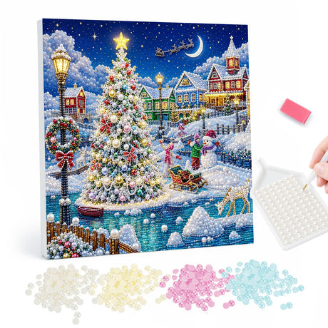 Christmas Village pearl painting – image 1