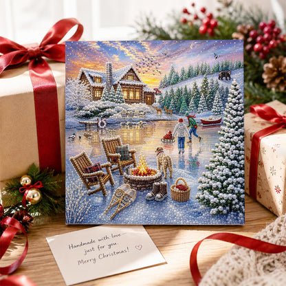 Fire Pit by the Frozen Pond pearl painting – image 2