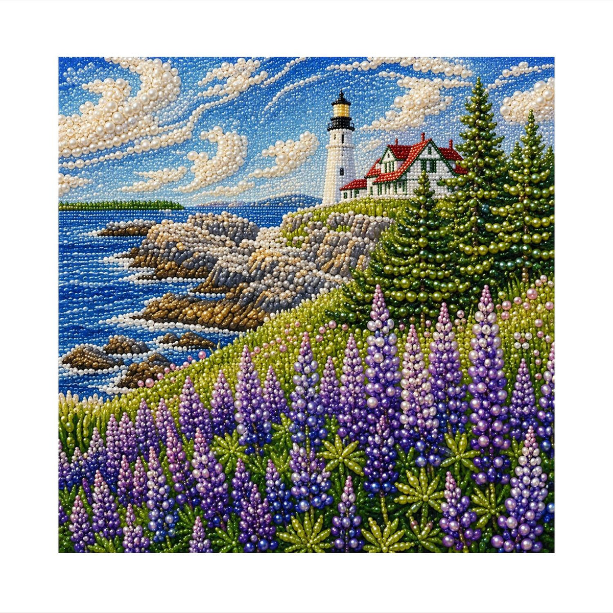 Lupine Bluff Lighthouse pearl painting – image 11