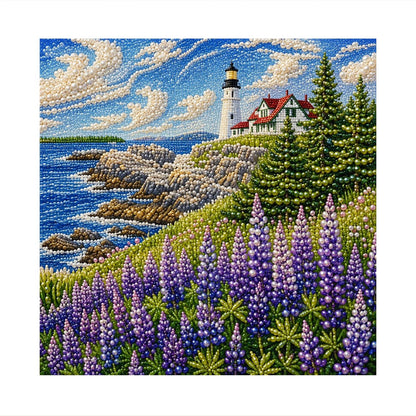 Lupine Bluff Lighthouse pearl painting – image 11