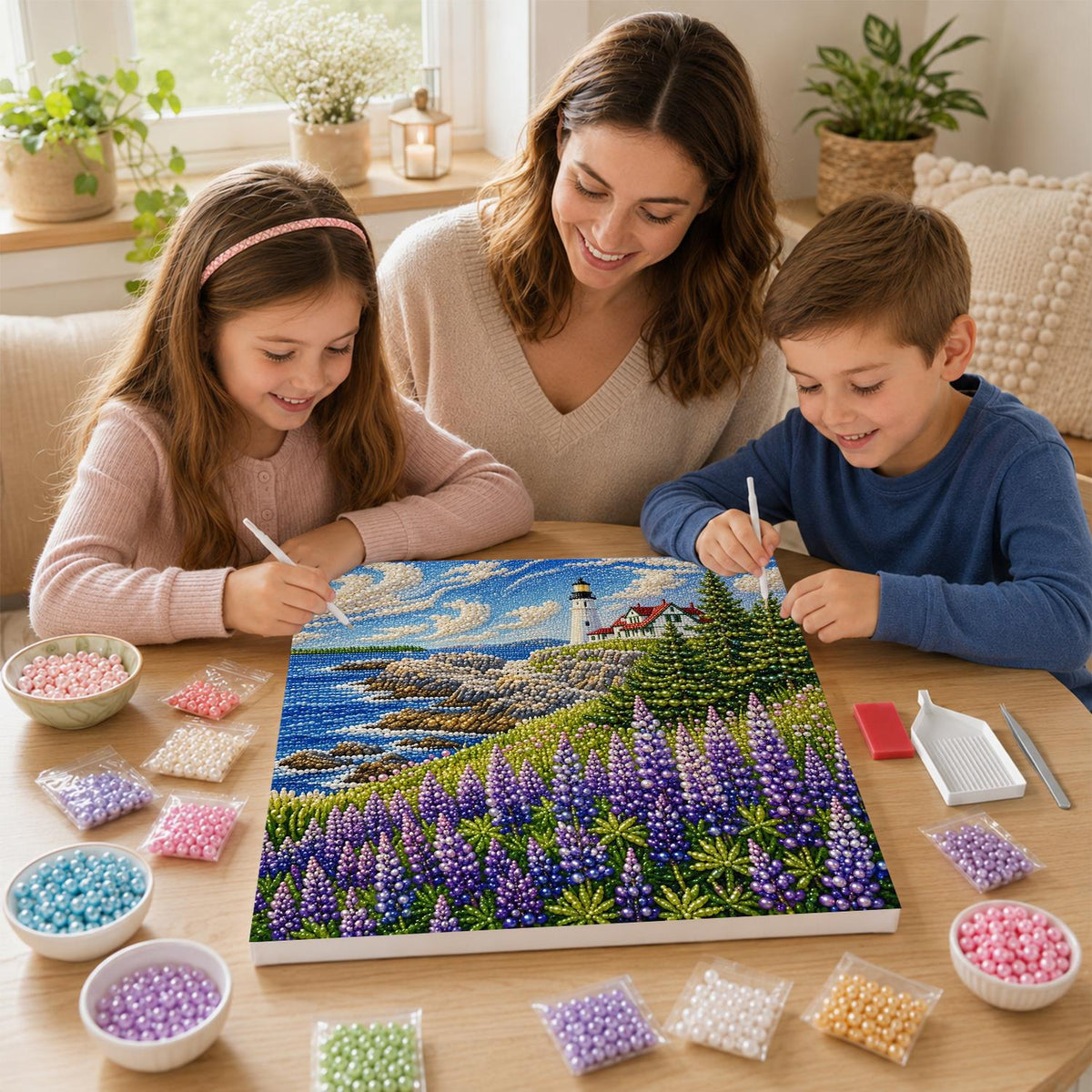 Lupine Bluff Lighthouse pearl painting – image 15