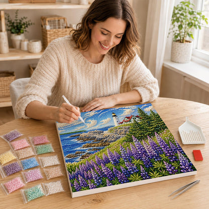 Lupine Bluff Lighthouse pearl painting – image 16