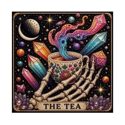 Skeleton Hand Spilling the Tea pearl painting – image 11