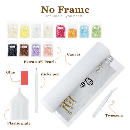 Squirrel Trimming the Tree pearl painting – image 8