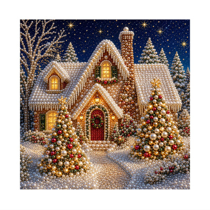 Cottage Between Golden Trees pearl painting – image 11