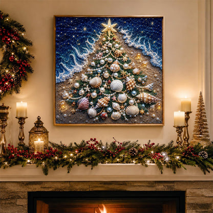 Seashell Tree on the Shore pearl painting – image 3