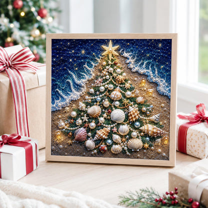 Seashell Tree on the Shore pearl painting – image 4