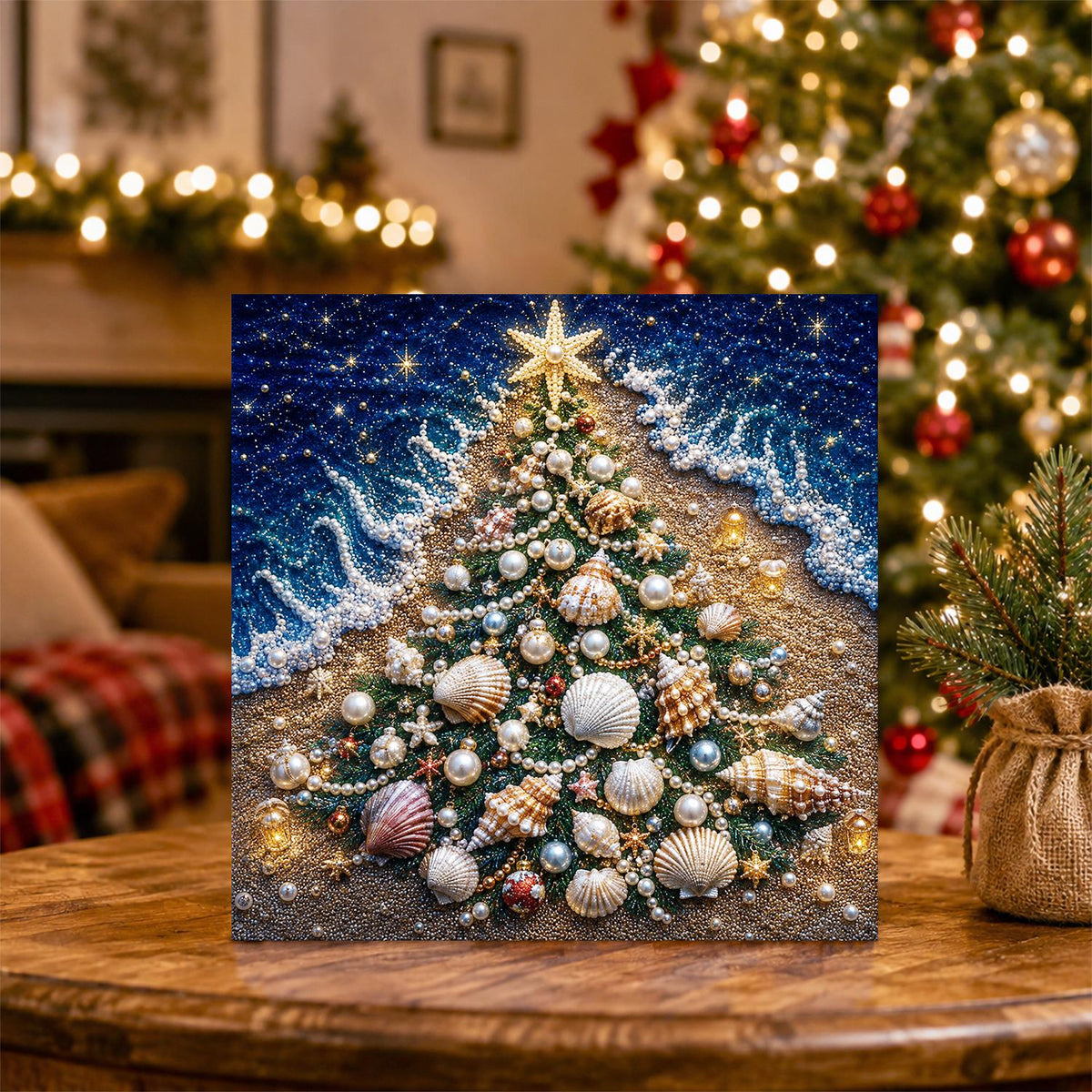 Seashell Tree on the Shore pearl painting – image 5