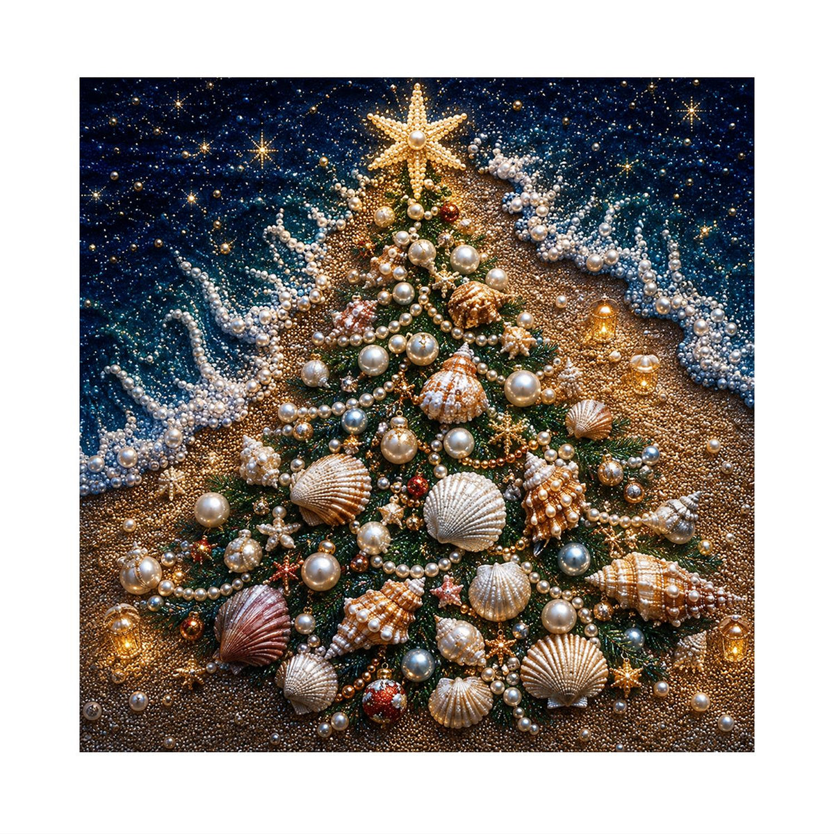 Seashell Tree on the Shore pearl painting – image 11