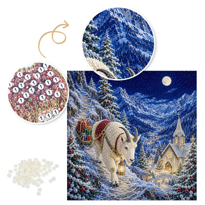 Mountain Goat Pulling a Sleigh pearl painting – image 6