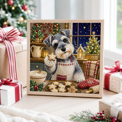 Schnauzer Baking Star Cookies pearl painting – image 4