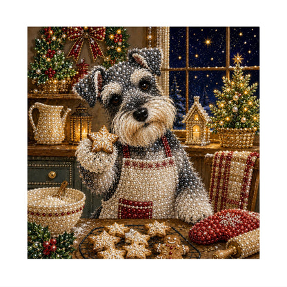 Schnauzer Baking Star Cookies pearl painting – image 11