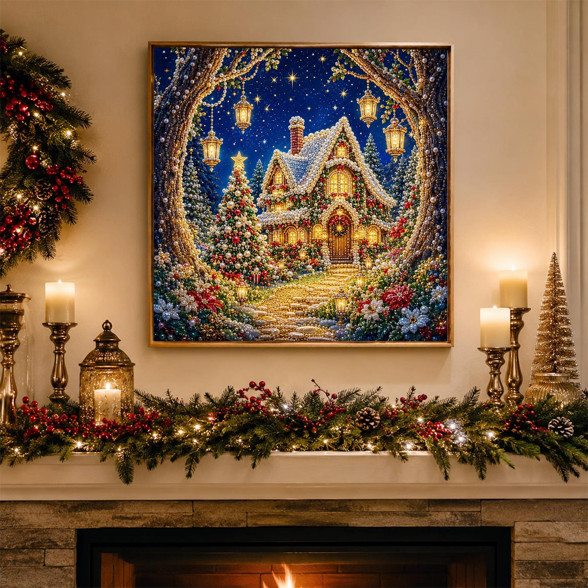 Lantern Arch Cottage Path pearl painting – image 3
