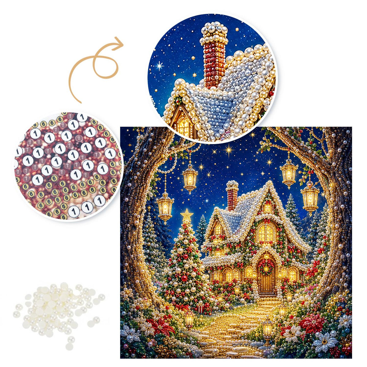 Lantern Arch Cottage Path pearl painting – image 6