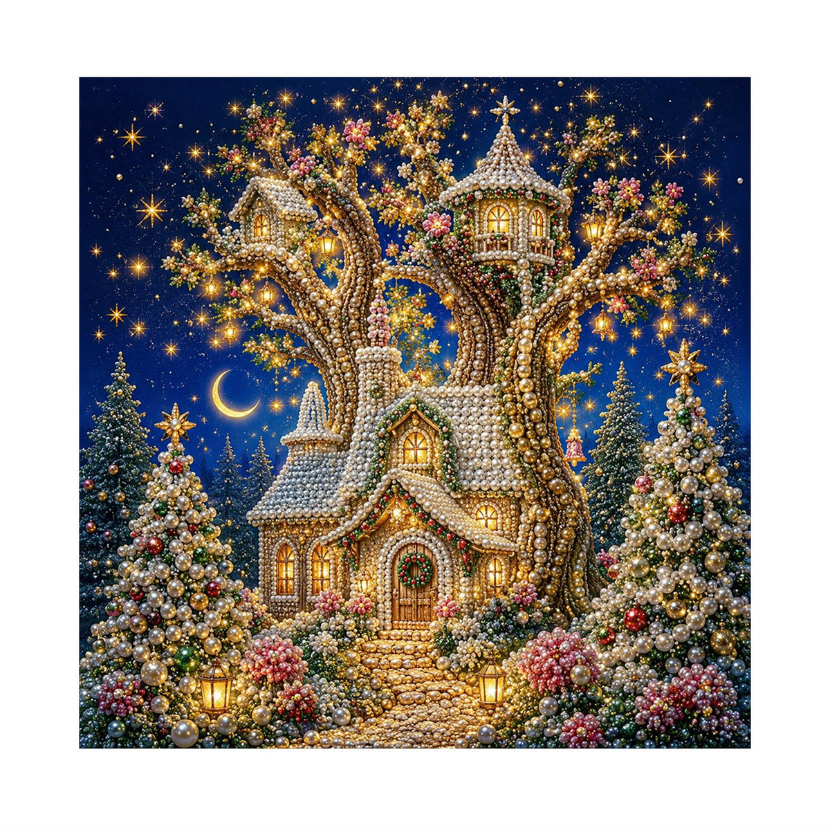 Turreted Treehouse and Moon pearl painting – image 11