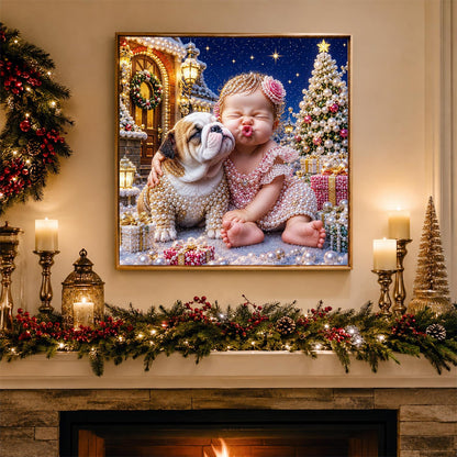Baby's Kiss for the Bulldog pearl painting – image 3