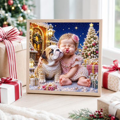 Baby's Kiss for the Bulldog pearl painting – image 4
