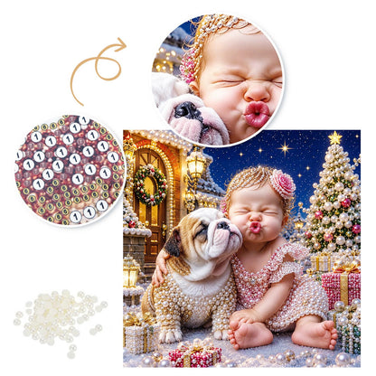 Baby's Kiss for the Bulldog pearl painting – image 6