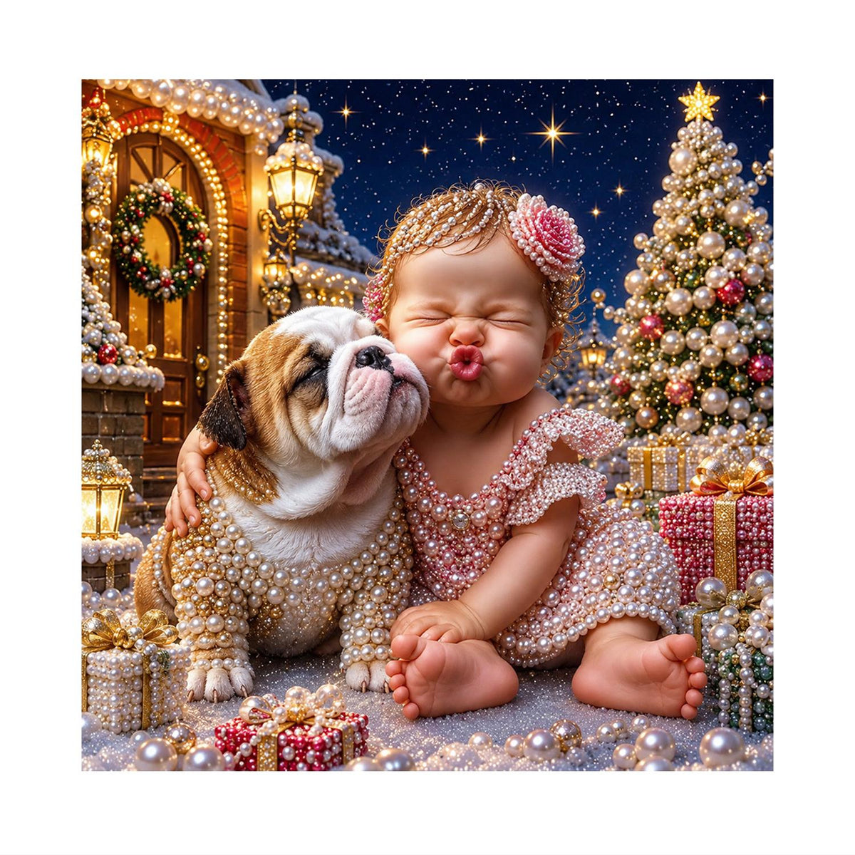 Baby's Kiss for the Bulldog pearl painting – image 11