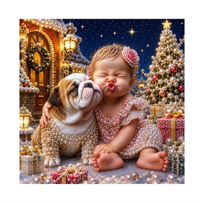 Baby's Kiss for the Bulldog pearl painting – image 11