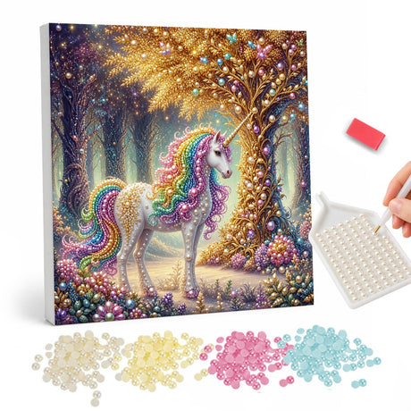 Rainbow Unicorn pearl painting – image 1