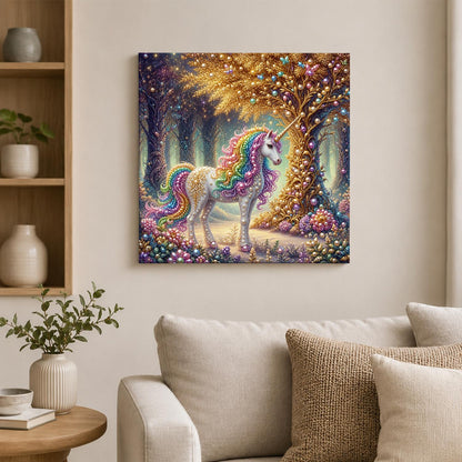 Unicorn by the Golden Tree pearl painting – image 2
