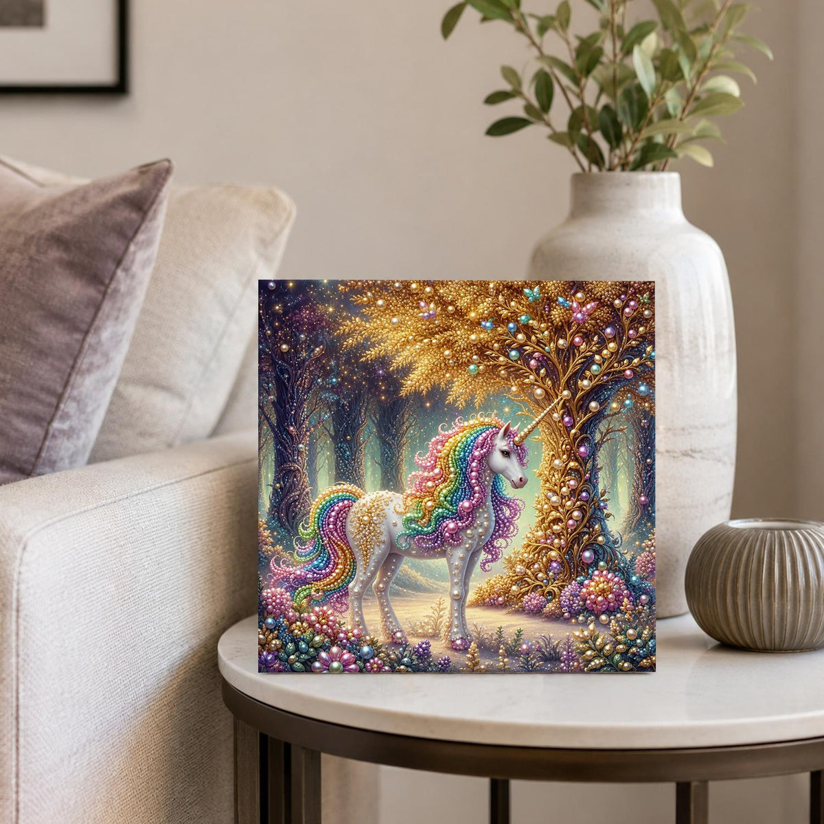 Unicorn by the Golden Tree pearl painting – image 4
