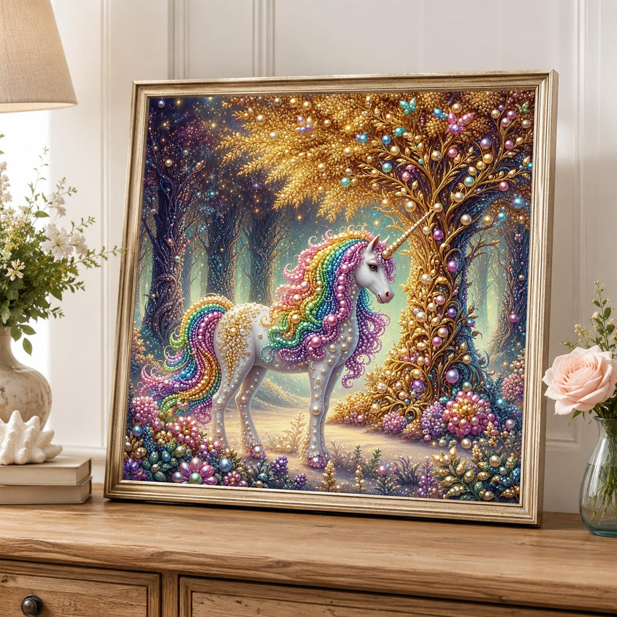 Unicorn by the Golden Tree pearl painting – image 5
