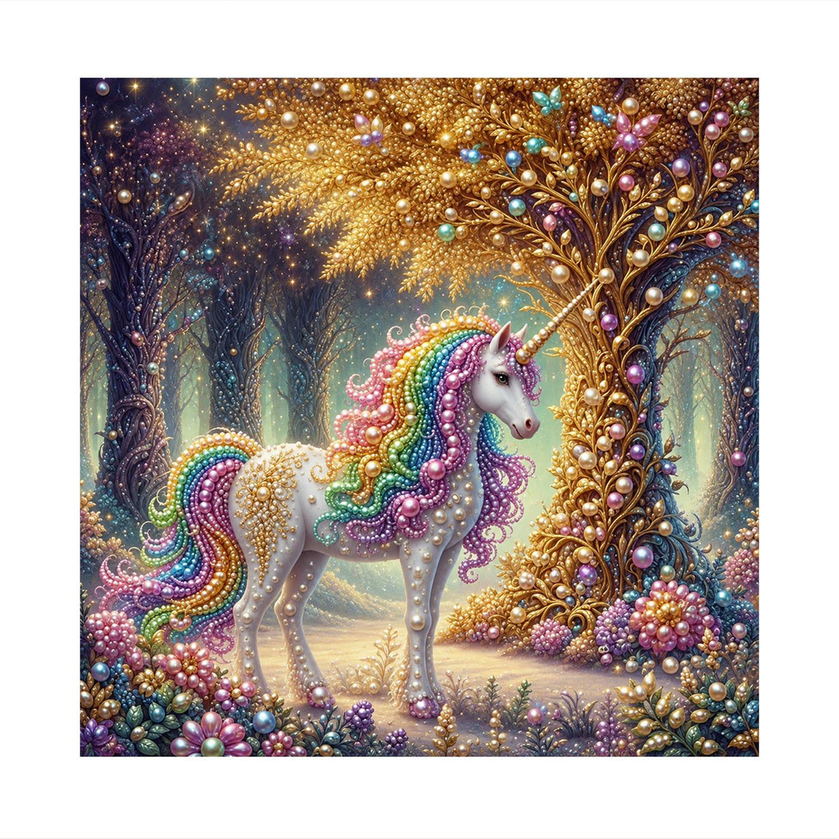 Unicorn by the Golden Tree pearl painting – image 11