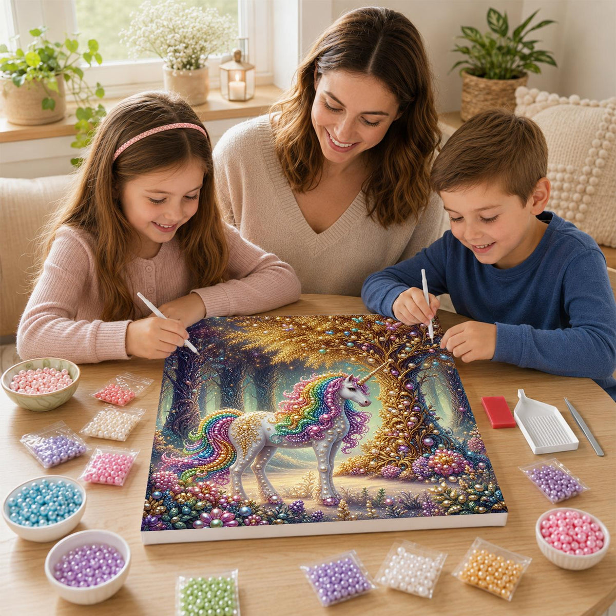 Unicorn by the Golden Tree pearl painting – image 15