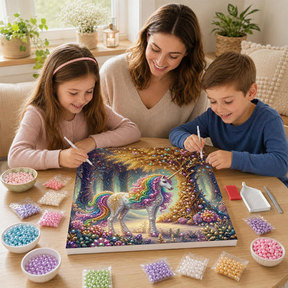 Unicorn by the Golden Tree pearl painting – image 15
