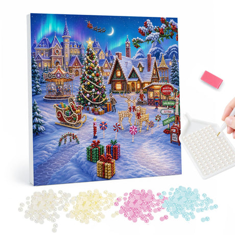Christmas North Pole Village pearl painting – image 1