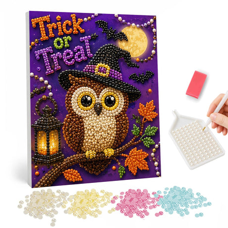 Halloween Owl pearl painting – image 1