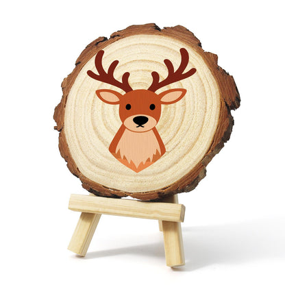 Antlered Stag Portrait paint by numbers wood slice – image 3