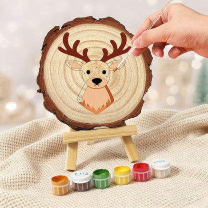 Antlered Stag Portrait paint by numbers wood slice – image 5