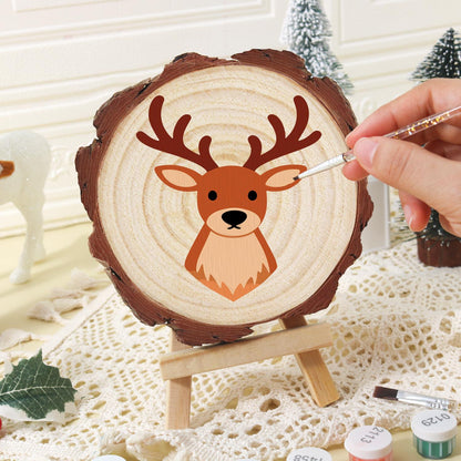 Antlered Stag Portrait paint by numbers wood slice – image 16