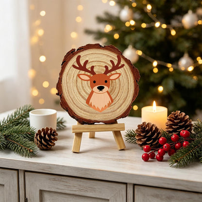 Antlered Stag Portrait paint by numbers wood slice – image 19