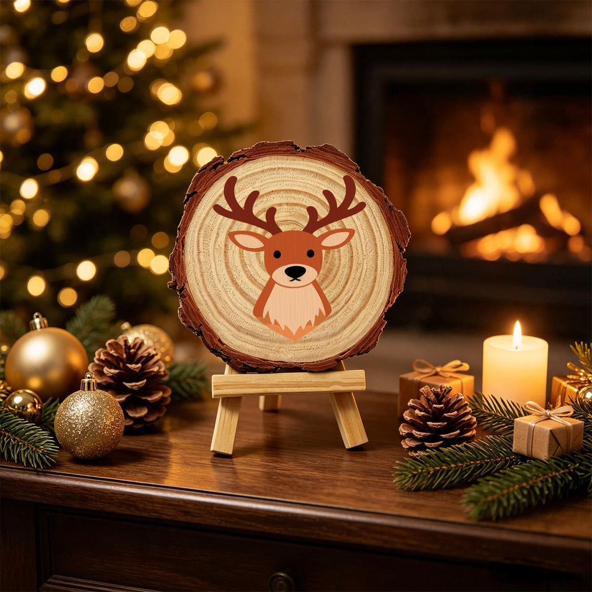 Antlered Stag Portrait paint by numbers wood slice – image 20