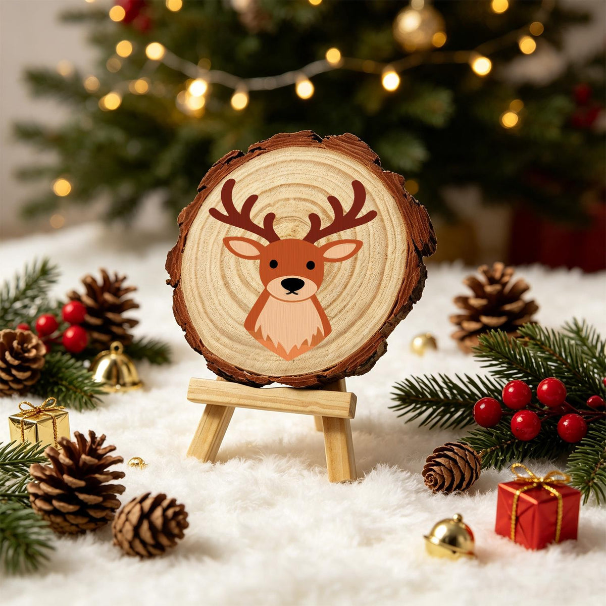 Antlered Stag Portrait paint by numbers wood slice – image 21
