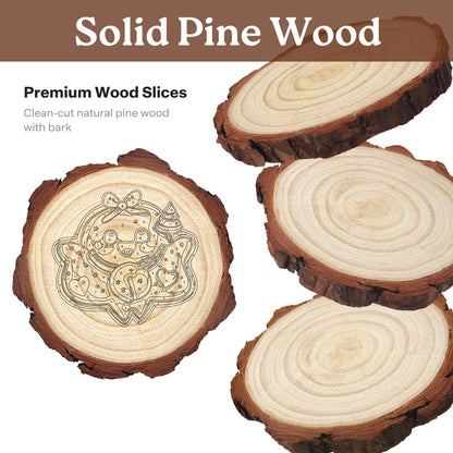 Gingerbread Sweetheart Cookie paint by numbers wood slice – image 6