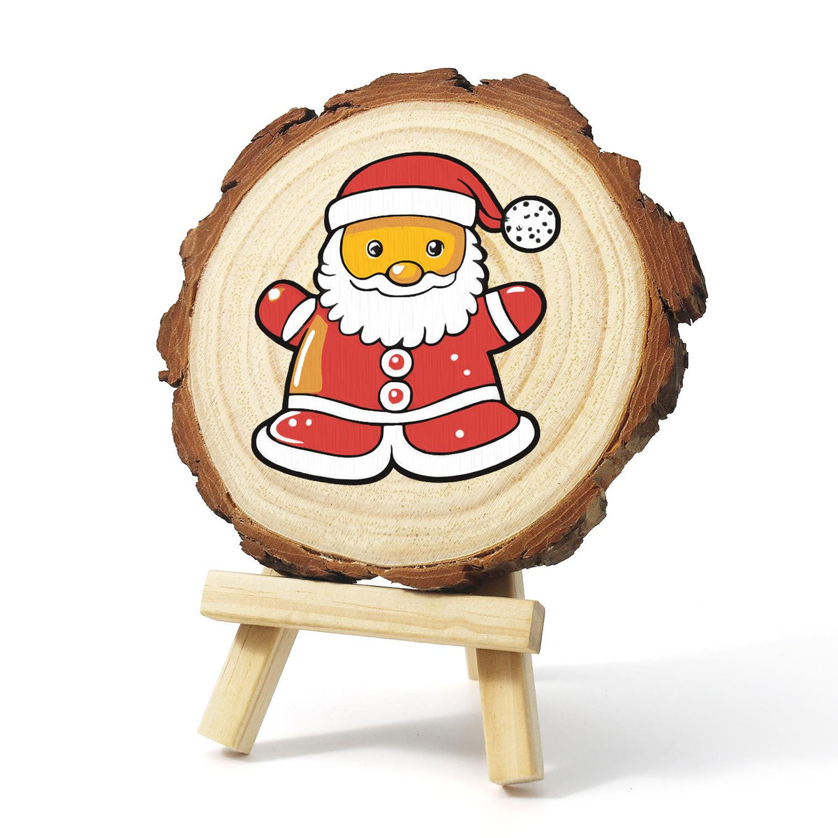Santa Ready for a Hug paint by numbers wood slice – image 3